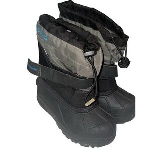 Columbia Boots Waterproof Gray Black Youth Kids Size 11 Winter Boots